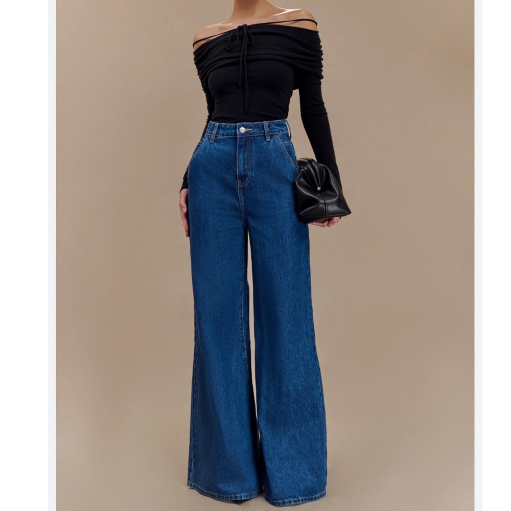 Meshki Blue Flare & Wide Leg Jeans